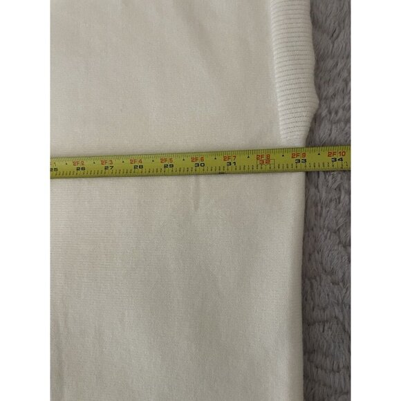 Alya Women’s Cream Mock Neck Poncho Sweater S/M Soft Knit Oversized with Pockets - Picture 5 of 10